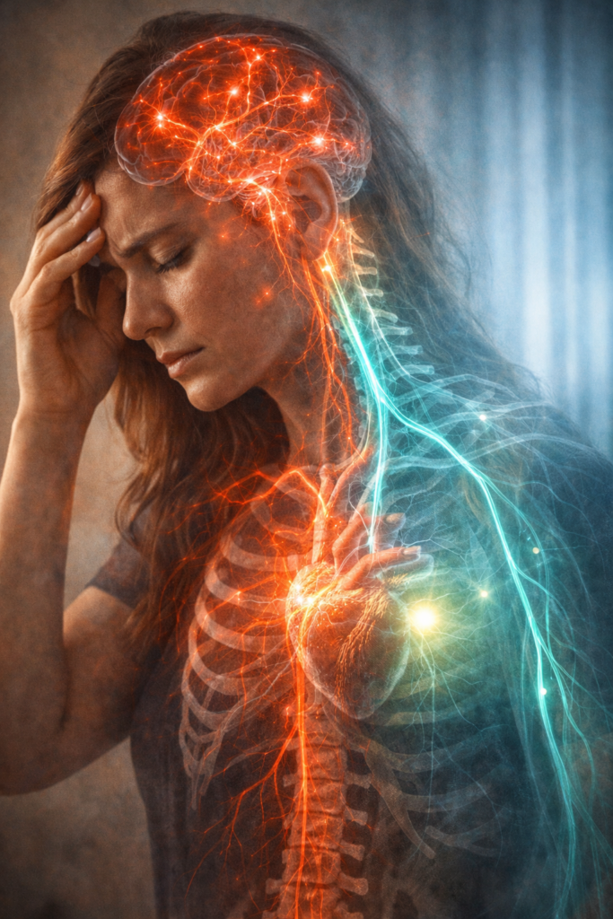 Rôle déterminant du système nerveux autonome dans la stabilité des états internes, illustrant comment une surcharge peut basculer l’organisme vers des réponses de survie, réduisant ainsi les capacités de discernement, de créativité et d’engagement dans l’action.
Dr Jean-Victor Belmère