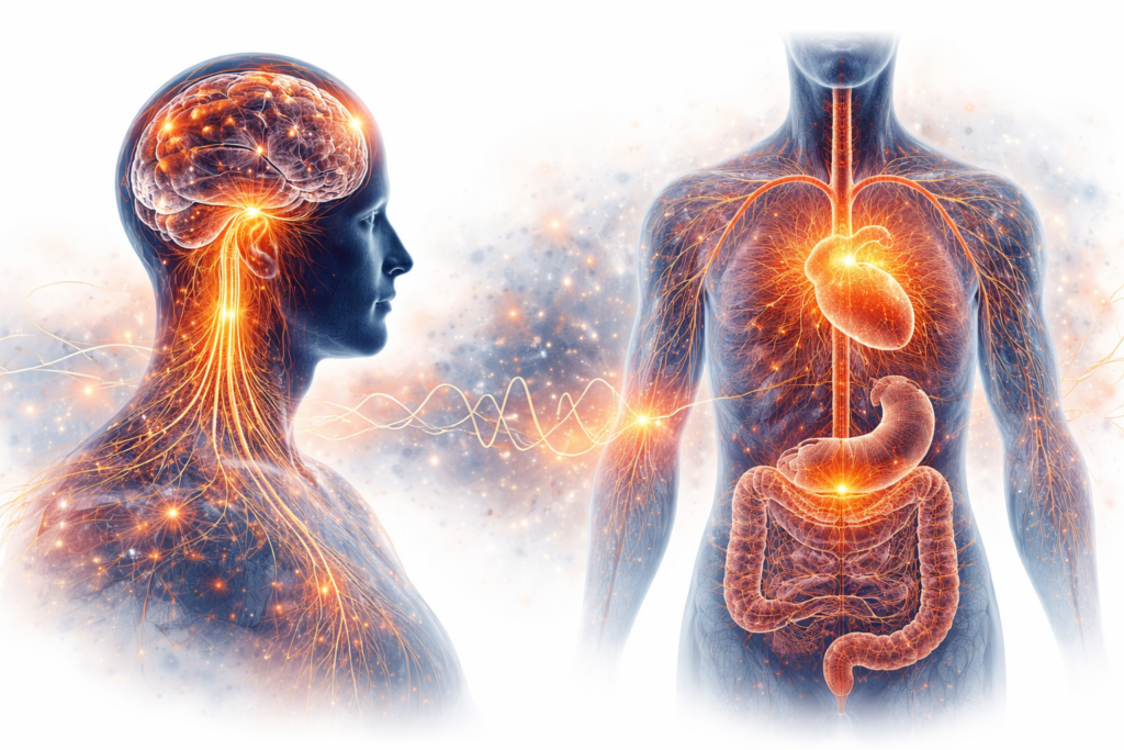 Bien que le nerf vague soit un acteur majeur de la régulation émotionnelle, il ne peut, à lui seul, expliquer la complexité du fonctionnement humain. Cet article explore le modèle Corps-Conscience, une approche globale qui intègre le cerveau, le système nerveux autonome et les dynamiques physiologiques du corps pour restaurer un équilibre durable face à l’anxiété et au stress.
Dr Jean-Victor Belmère