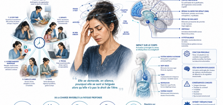 Charge mentale, anxiété, fatigue qui ne passe pas, sommeil fragile, tensions corporelles : et si la surcharge mentale était la cause ? Ce guide écrit par une Maître-Hypnothérapeute au Maroc t’aide à reconnaître les signaux, à comprendre la mécanique du stress chronique et à retrouver, pas à pas, ton calme intérieur.