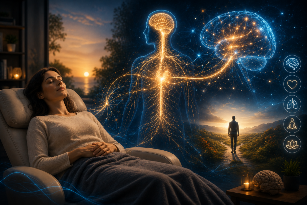 Le cerveau change lorsque le système nerveux retrouve sa sécurité intérieure. Neurosciences, hypnothérapie et transformation humaine au cœur d’une approche moderne et profondément humaine.